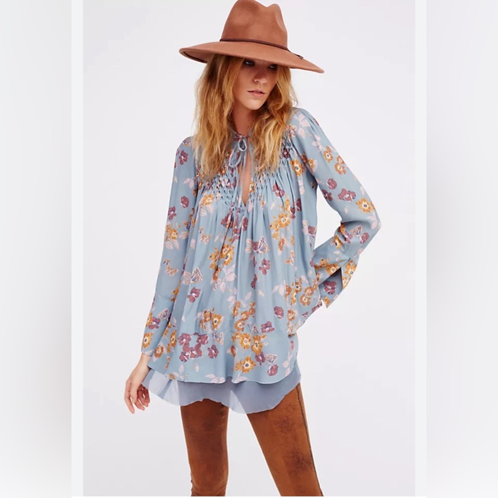 FP So FinePrinted Smocked Top